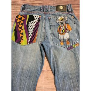 Vintage Coogi 34x34 (32x30) Embroidered Denim Skater Koala Bear Wide Leg Jeans
